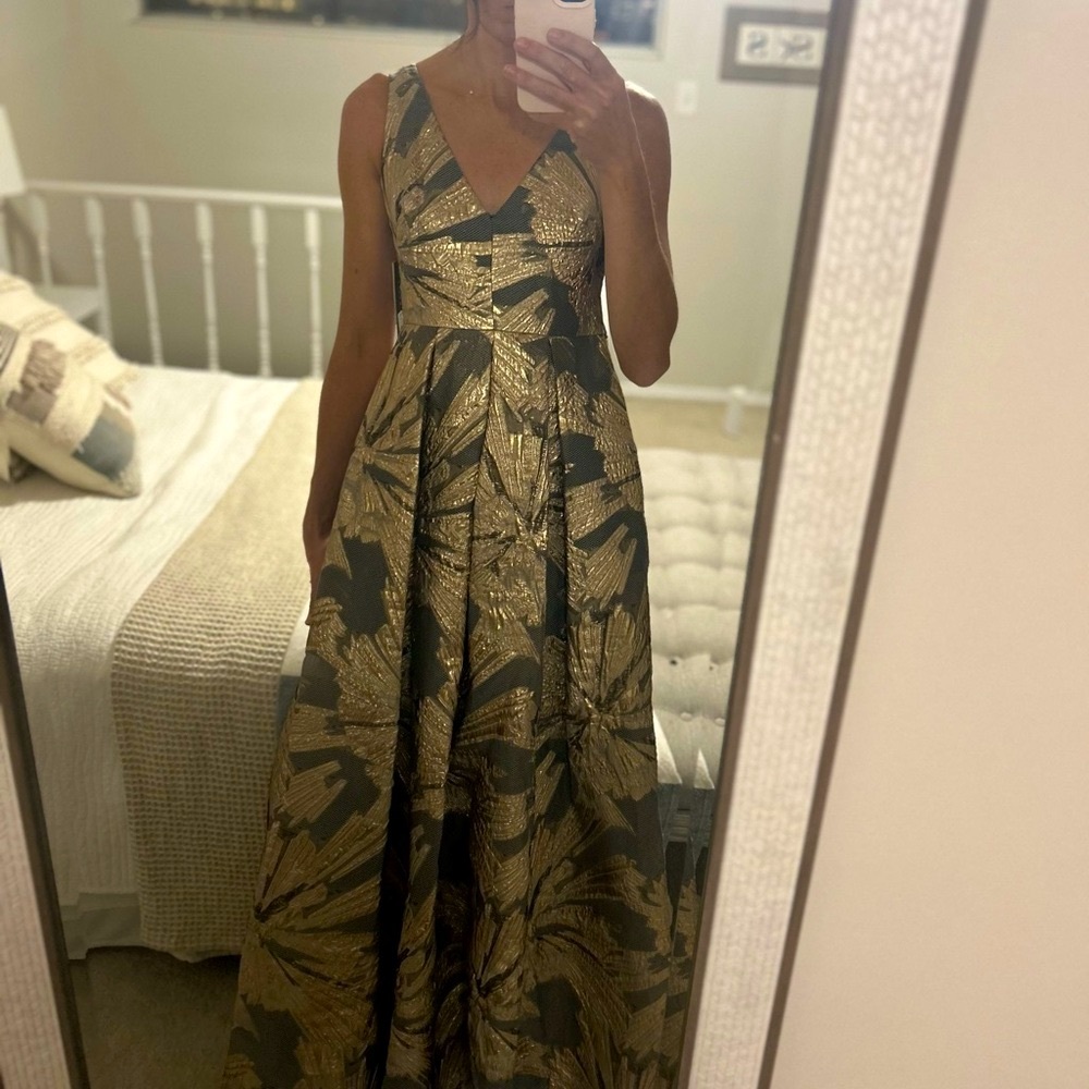 aidanmattox formal long gown gold